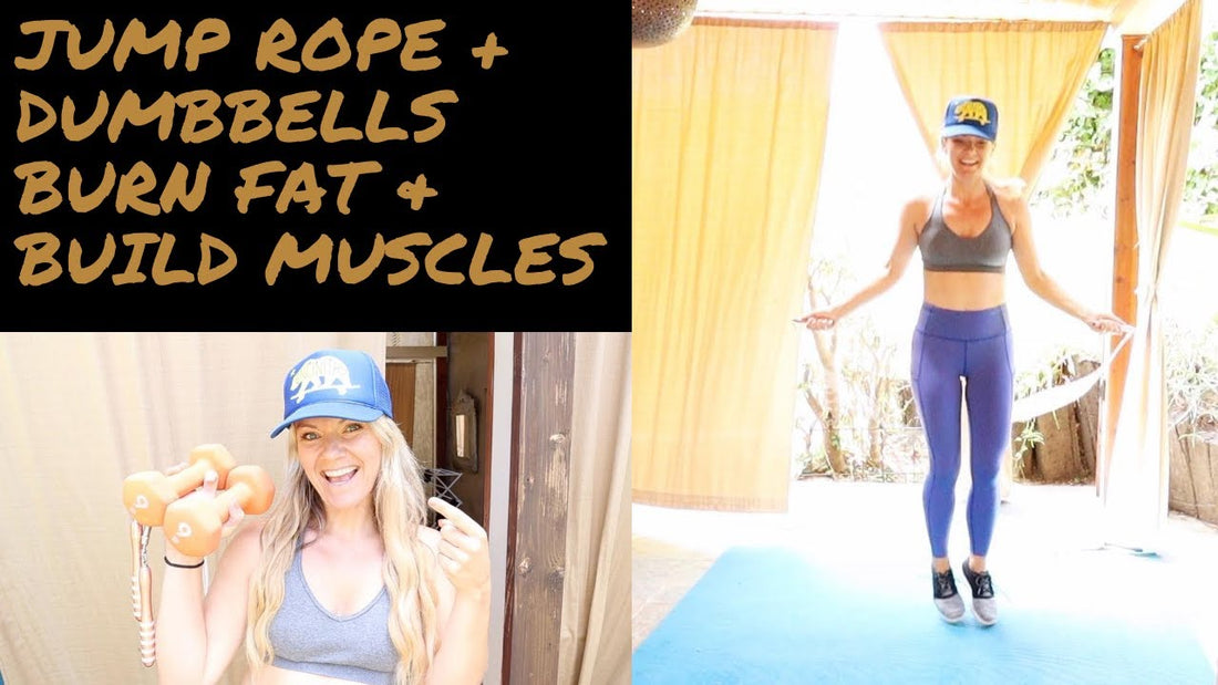 Jump rope and dumbbell workout to burn fat and build muscle at home