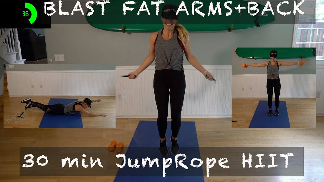 Jump Rope HIIT 30 Minute Full Body Workout Targeting Arms + Back