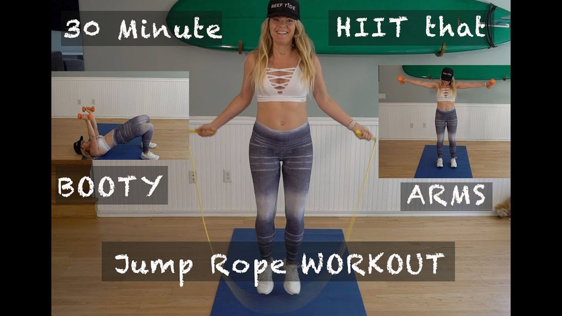 Jump Rope HIIT 30 minute Full Body Calorie BURN workout with weights